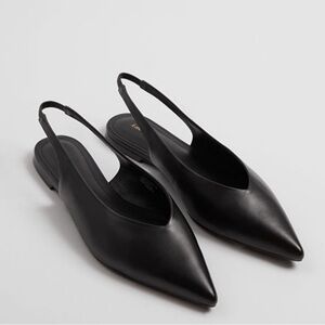 Other Stories Pointy Leather Slingback Flats